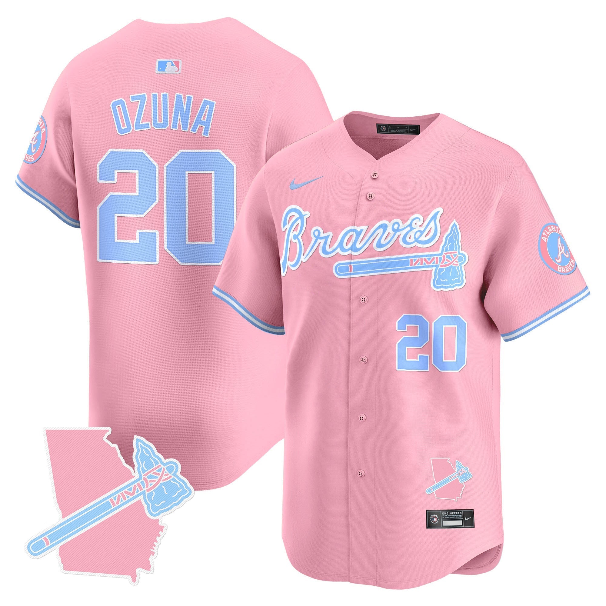Unisex ATL Bubblegum Pink Vapor Premier Limited Jersey - All Stitched