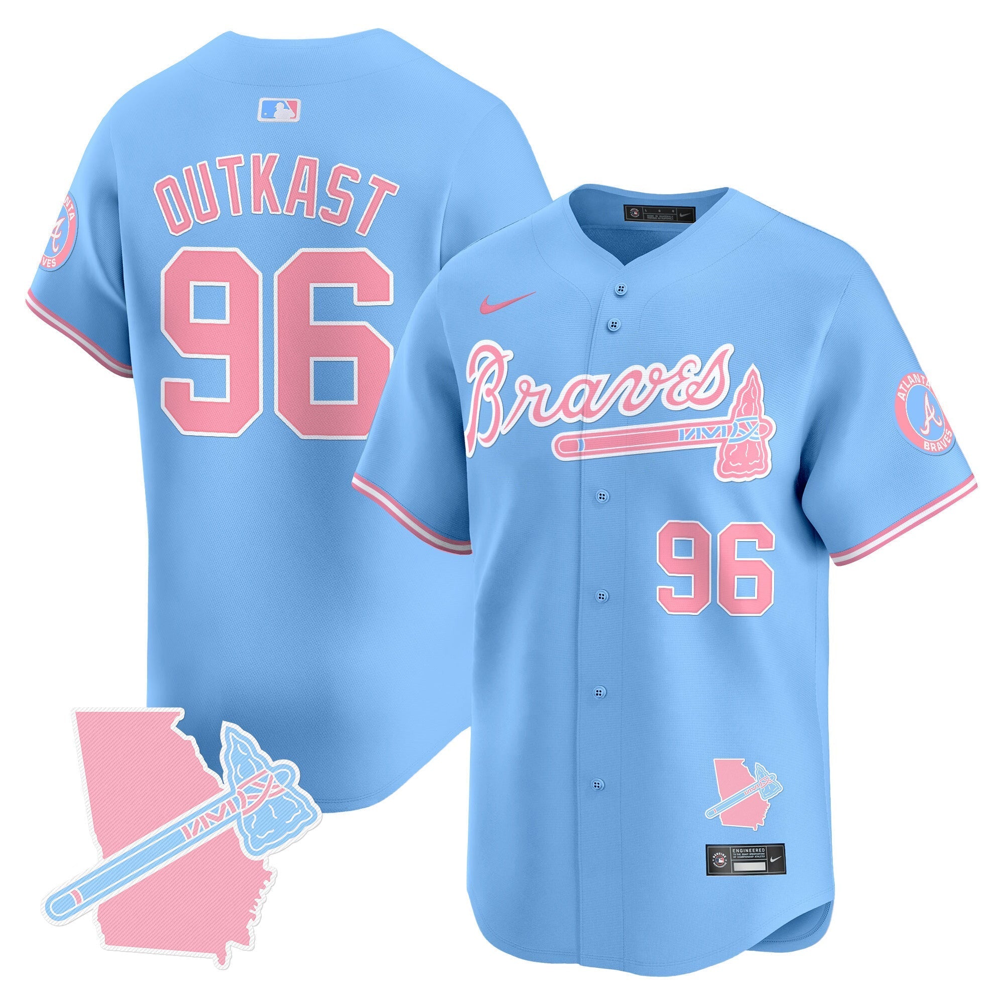 Unisex ATL Bubblegum Pink Vapor Premier Limited Jersey - All Stitched