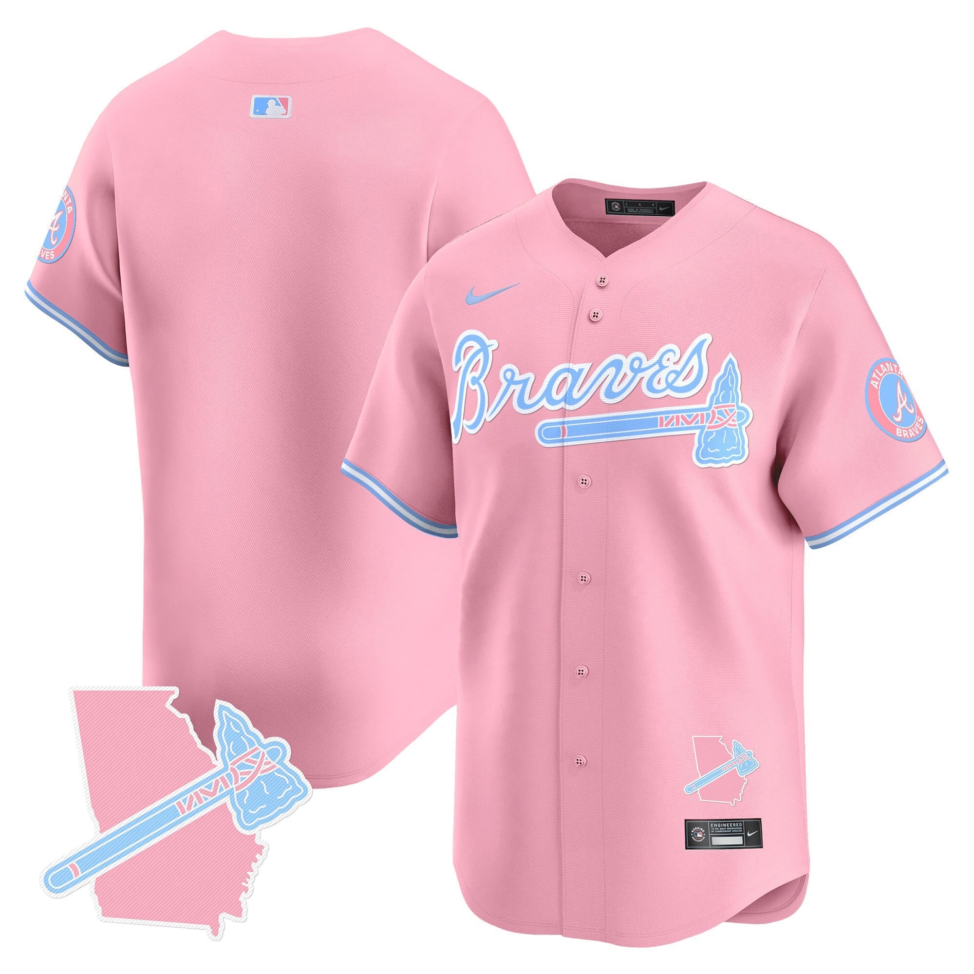 Unisex ATL Bubblegum Pink Vapor Premier Limited Jersey - All Stitched