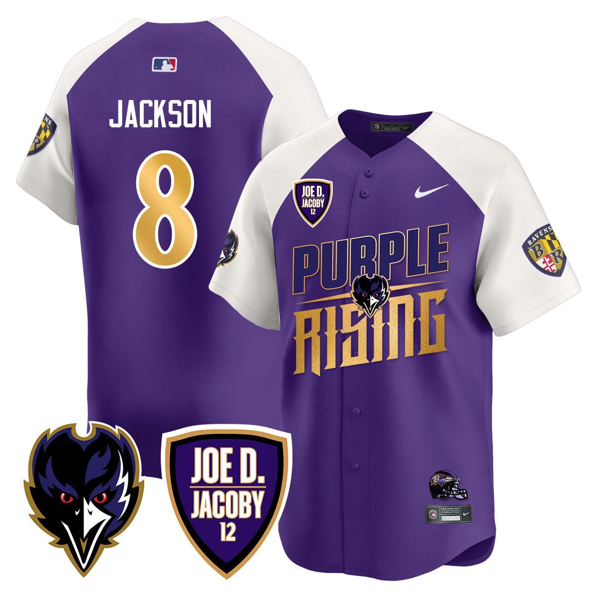 Ravens Purple Rising 2024 Vapor Limited Baseball Men Jersey - All Stitched