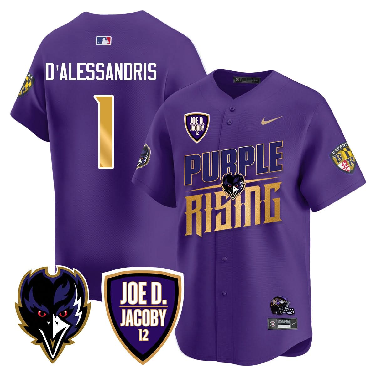 Ravens Purple Rising 2024 Vapor Limited Baseball Men Jersey - All Stitched