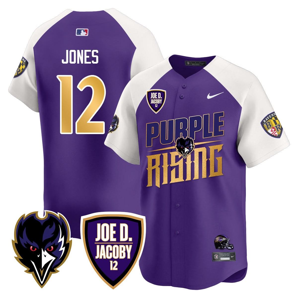 Ravens Purple Rising 2024 Vapor Limited Baseball Men Jersey - All Stitched