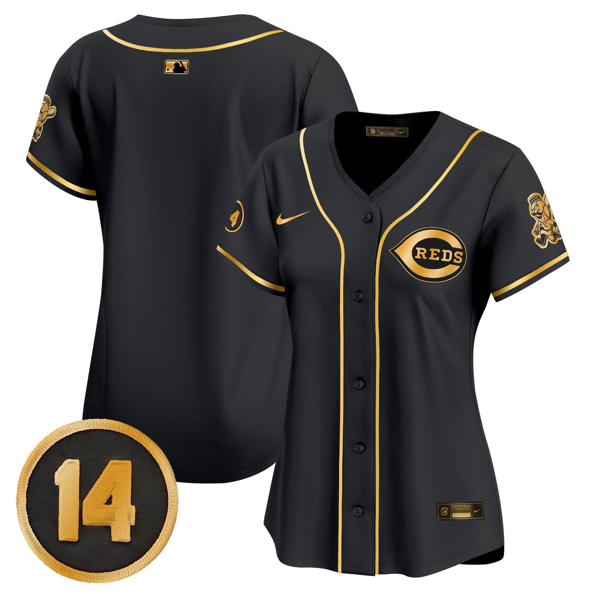 WoCincinnati Reds Pete Rose Patch Vapor Premier Limited Jersey - All Stitched