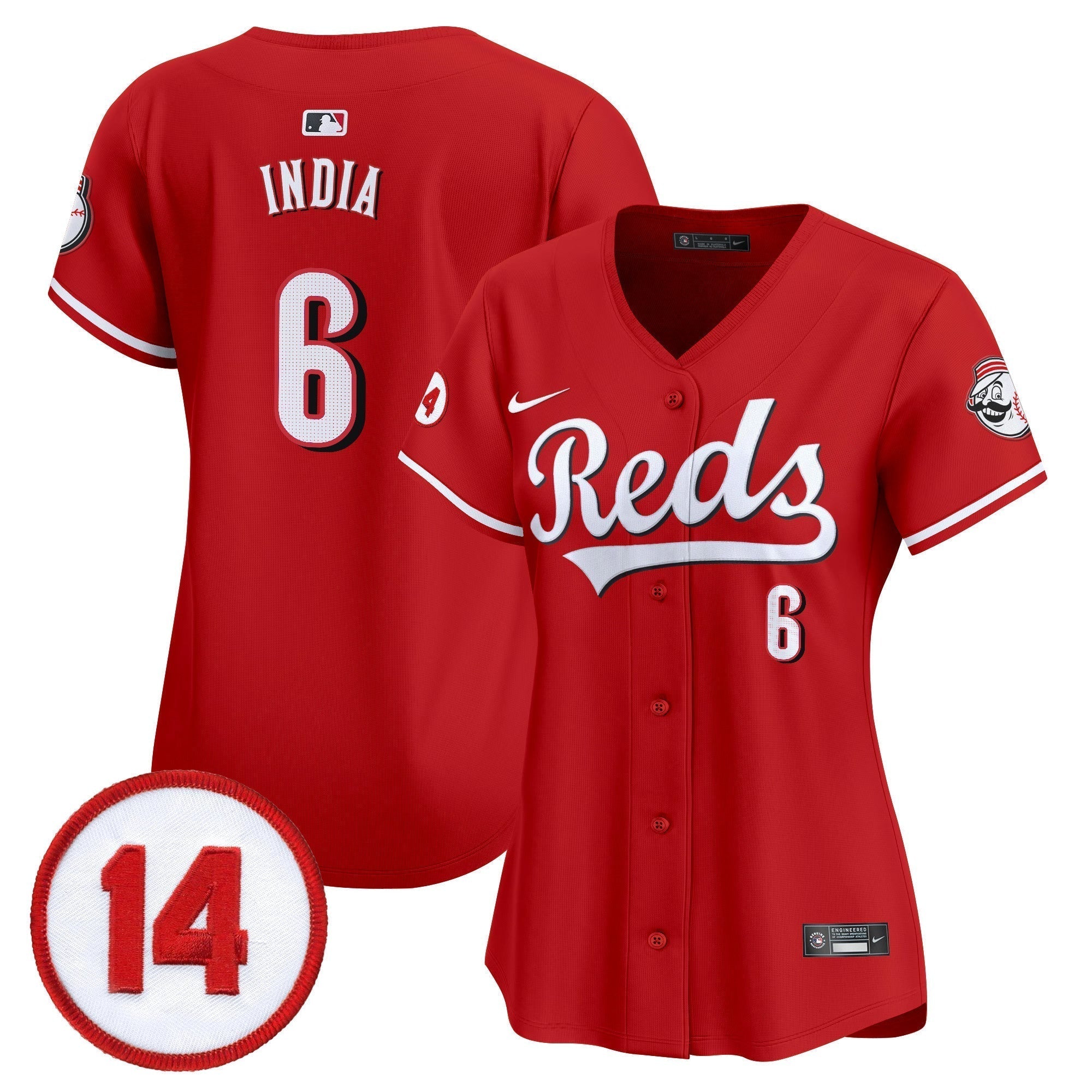 WoCincinnati Reds Pete Rose Patch Vapor Premier Limited Jersey - All Stitched