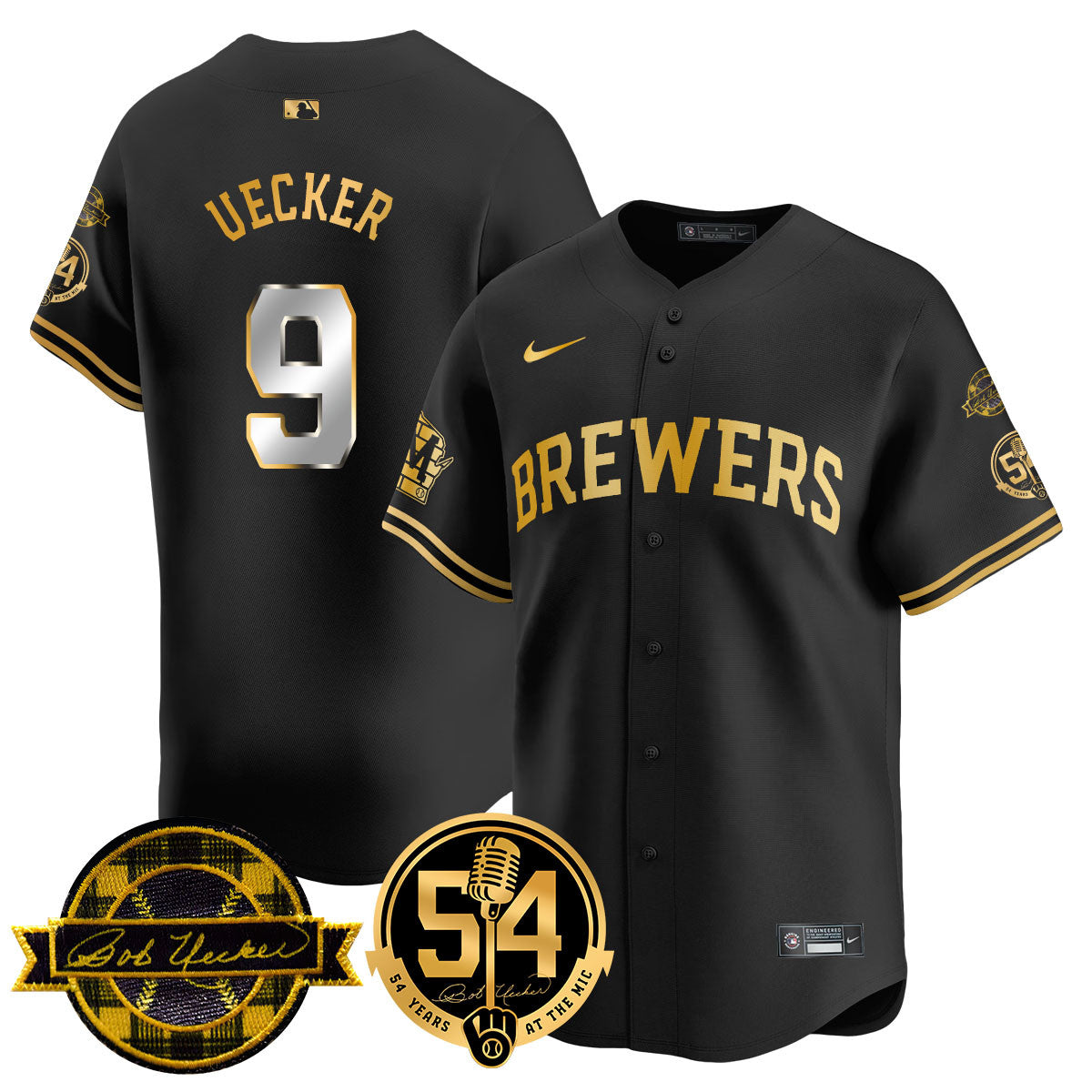 MIL Men Jersey - Bob Uecker, 54 Seasons for Brewers - All Stitched