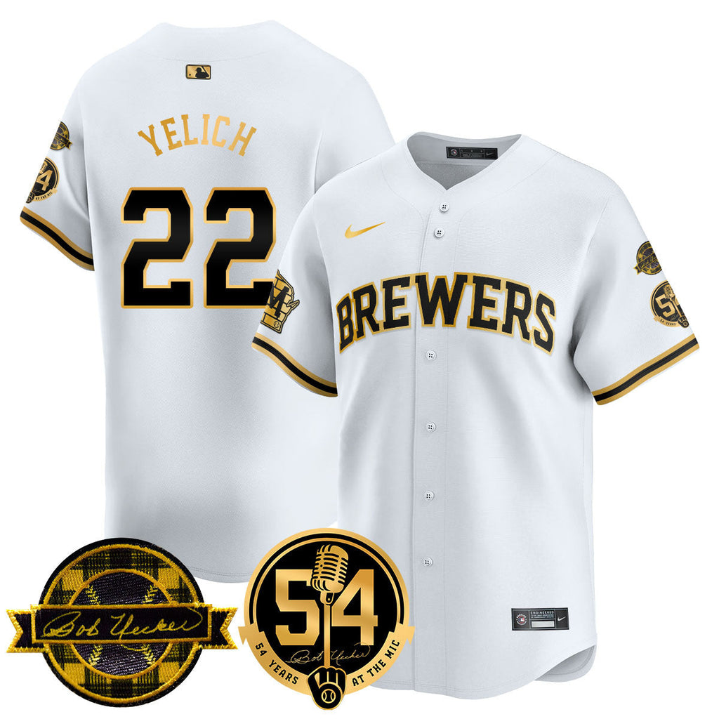 MIL Men Jersey - Bob Uecker, 54 Seasons for Brewers - All Stitched