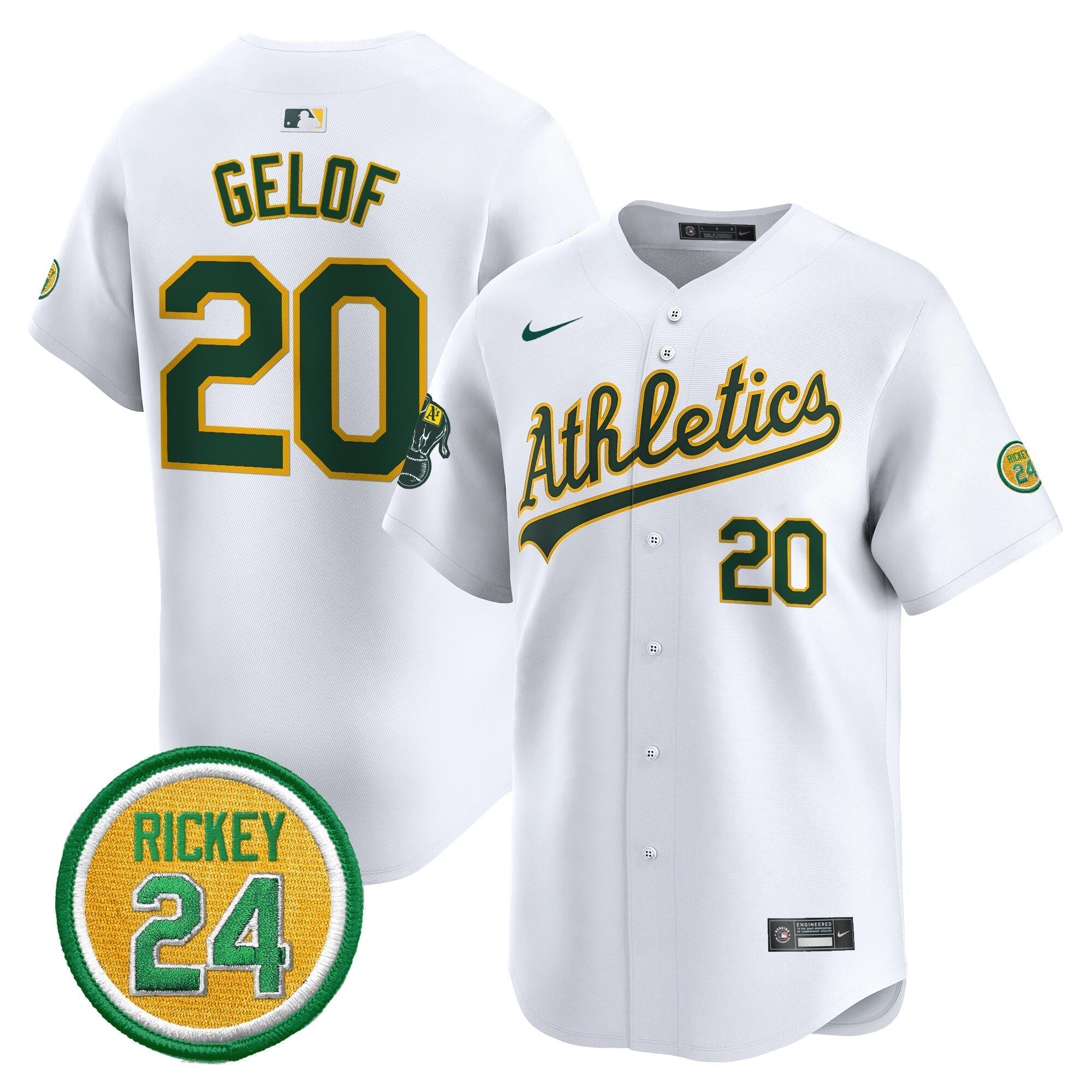OAK Rickey Henderson Patch Vapor Premier Limited Jersey - All Stitched