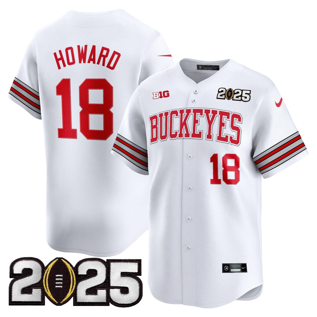 OSU 'Heritage Stripe' 2025 CFP Final Patch Vapor Baseball Men Jersey - All Stitched