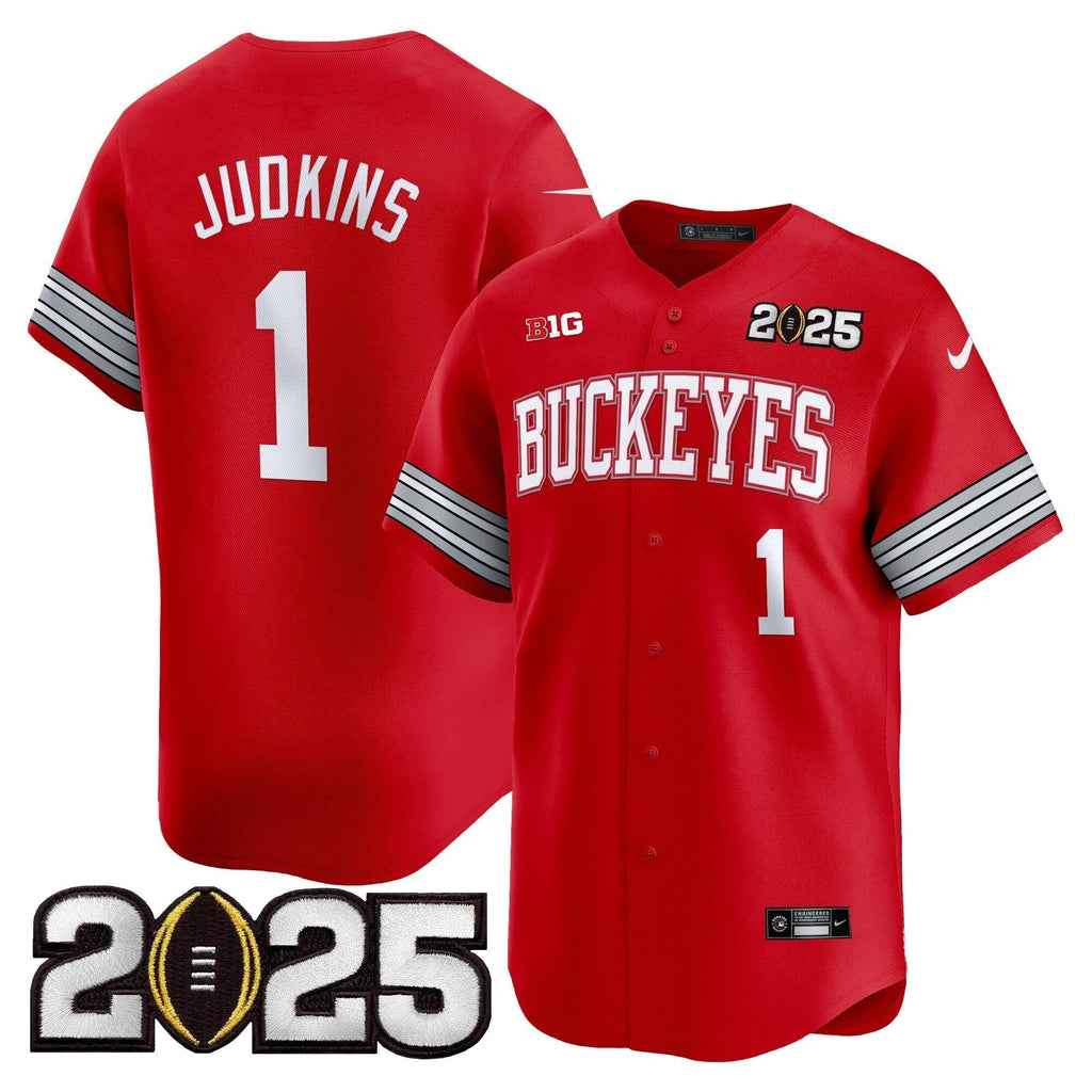 OSU 'Heritage Stripe' 2025 CFP Final Patch Vapor Baseball Jersey - All Stitched