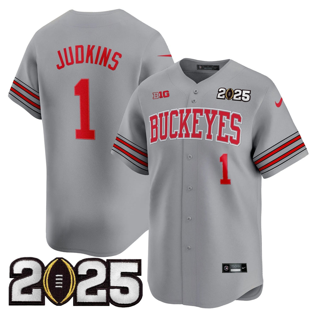OSU 'Heritage Stripe' 2025 CFP Final Patch Vapor Baseball Jersey - All Stitched