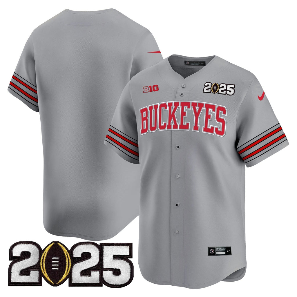 OSU 'Heritage Stripe' 2025 CFP Final Patch Vapor Baseball Jersey - All Stitched