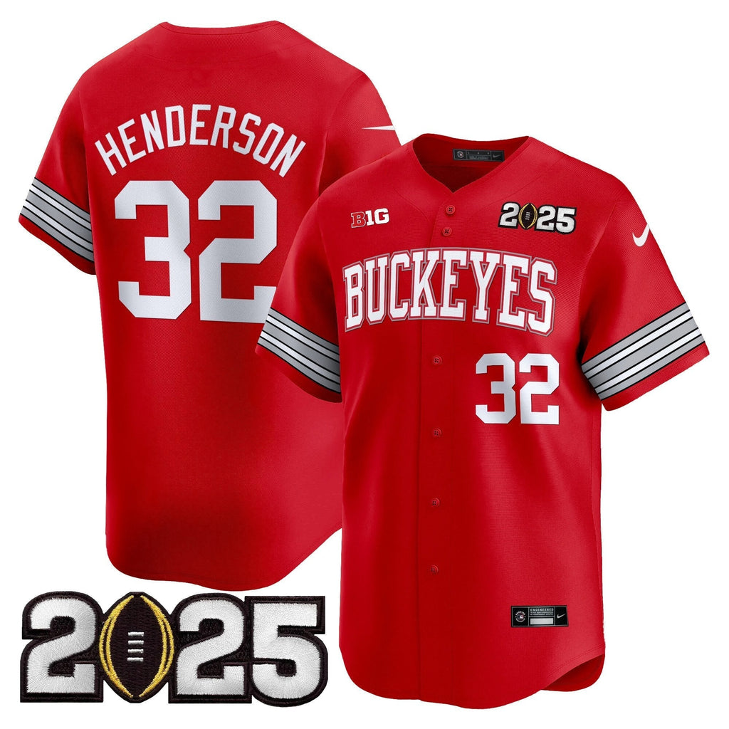 OSU 'Heritage Stripe' 2025 CFP Final Patch Vapor Baseball Jersey - All Stitched