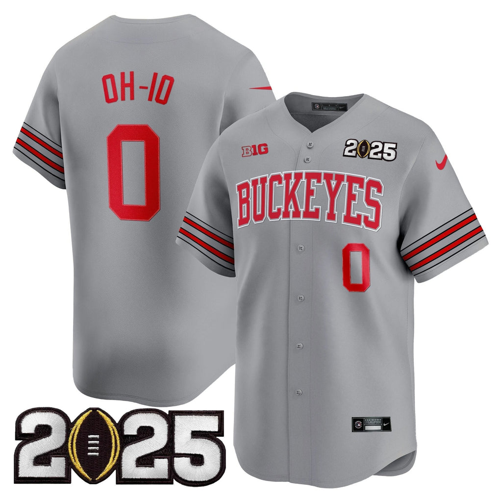 OSU 'Heritage Stripe' 2025 CFP Final Patch Vapor Baseball Jersey - All Stitched