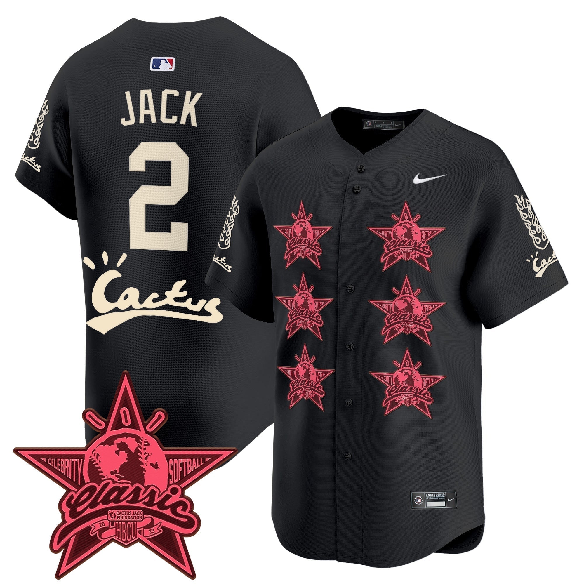 HOU Cactus Jack 2025 Vapor Premier Limited Jersey V2 - All Stitched
