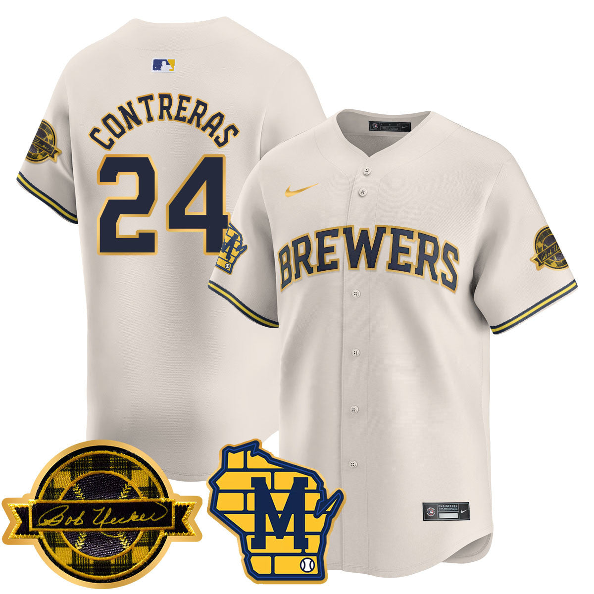 MIL 2025 Limited Gold Jersey - Bob Uecker Patch - All Stitched