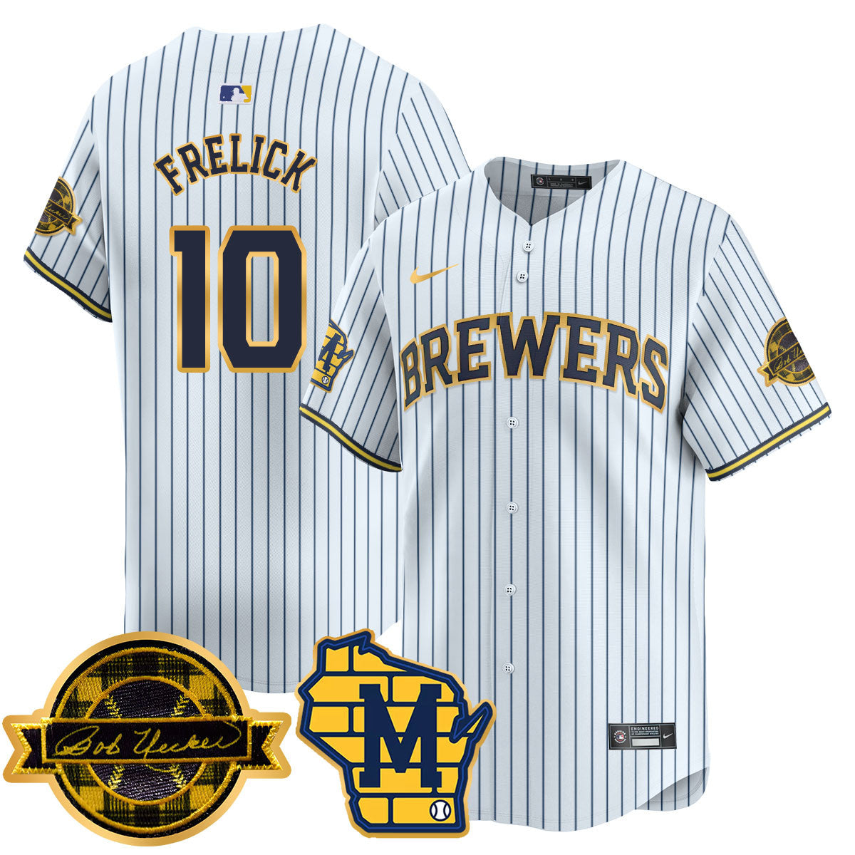MIL 2025 Limited Gold Jersey - Bob Uecker Patch - All Stitched