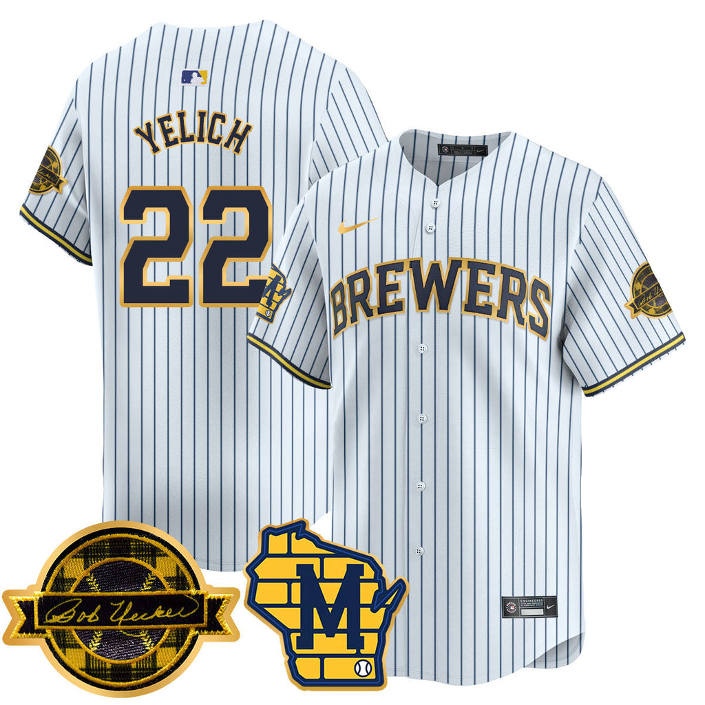 MIL 2025 Limited Gold Jersey - Bob Uecker Patch - All Stitched
