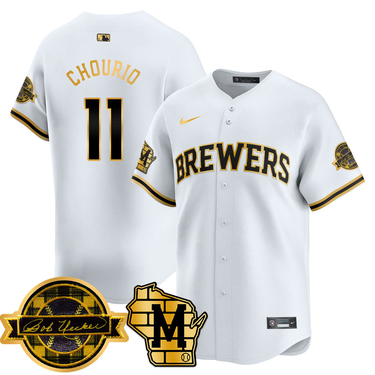 MIL 2025 Limited Gold Jersey - Bob Uecker Patch - All Stitched