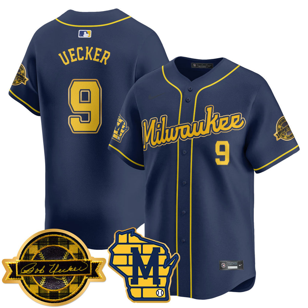 MIL 2025 Limited Gold Jersey - Bob Uecker Patch - All Stitched