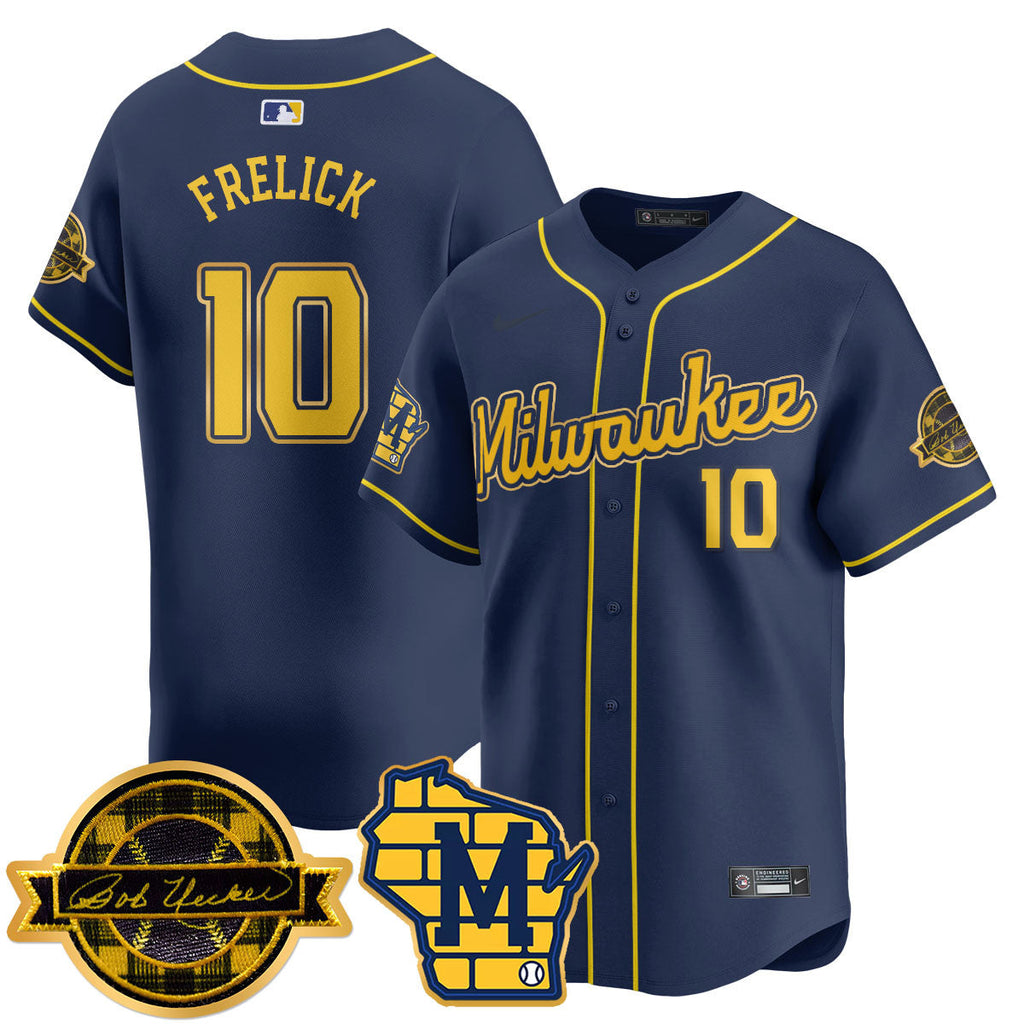 MIL 2025 Limited Gold Jersey - Bob Uecker Patch - All Stitched