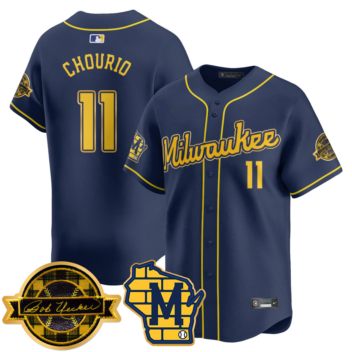MIL 2025 Limited Gold Jersey - Bob Uecker Patch - All Stitched