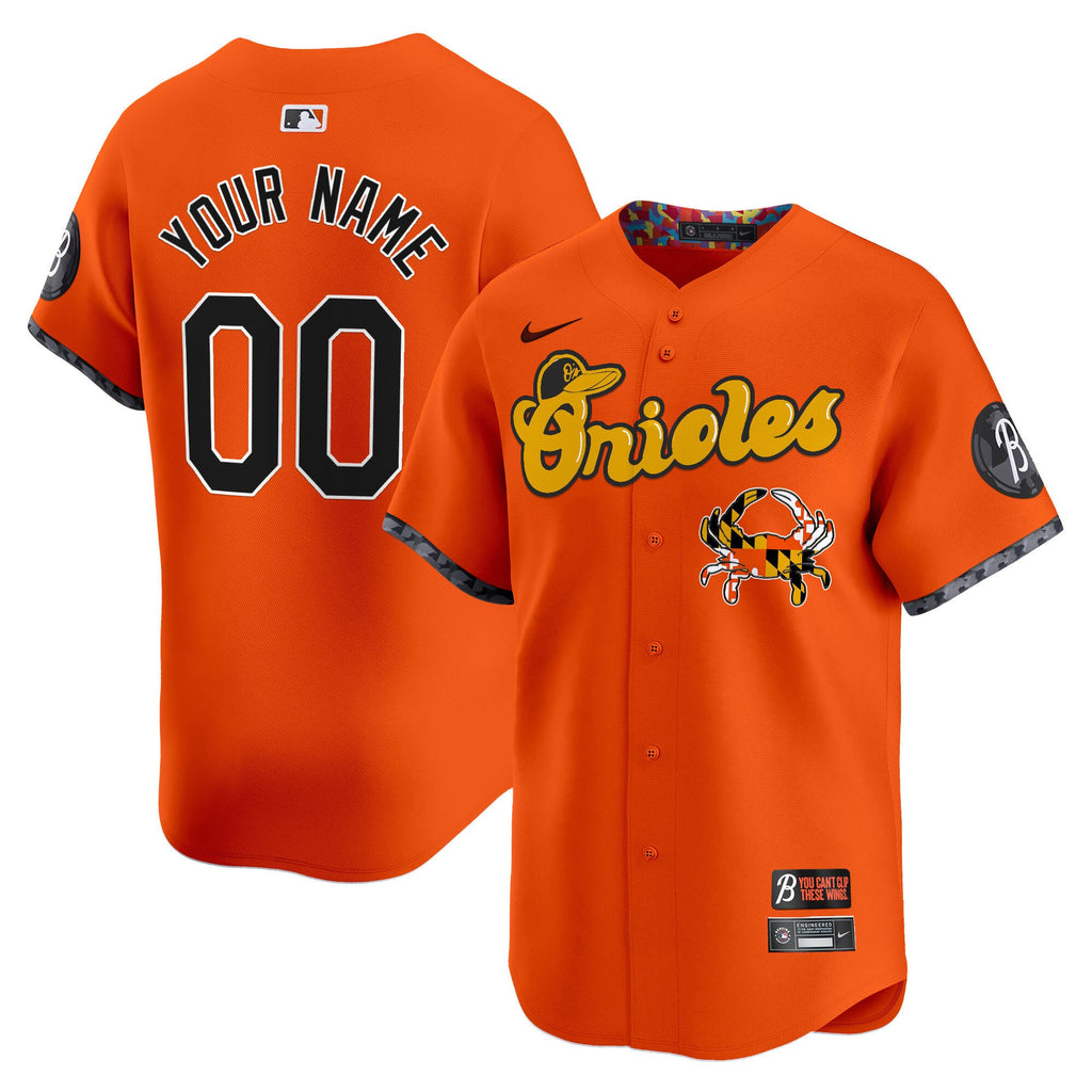 Baltimore Orioles Maryland Blue Crab Vapor Premier Limited Custom Jersey - All Stitched