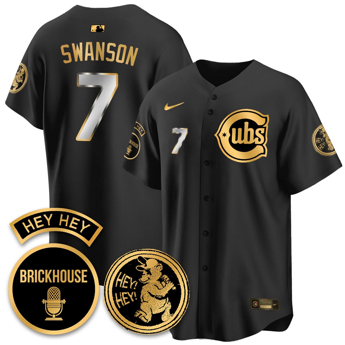 Men's Chicago Cubs Limited Jersey - Jack Brickhouse "Hey Hey" Patch - All Stitched
