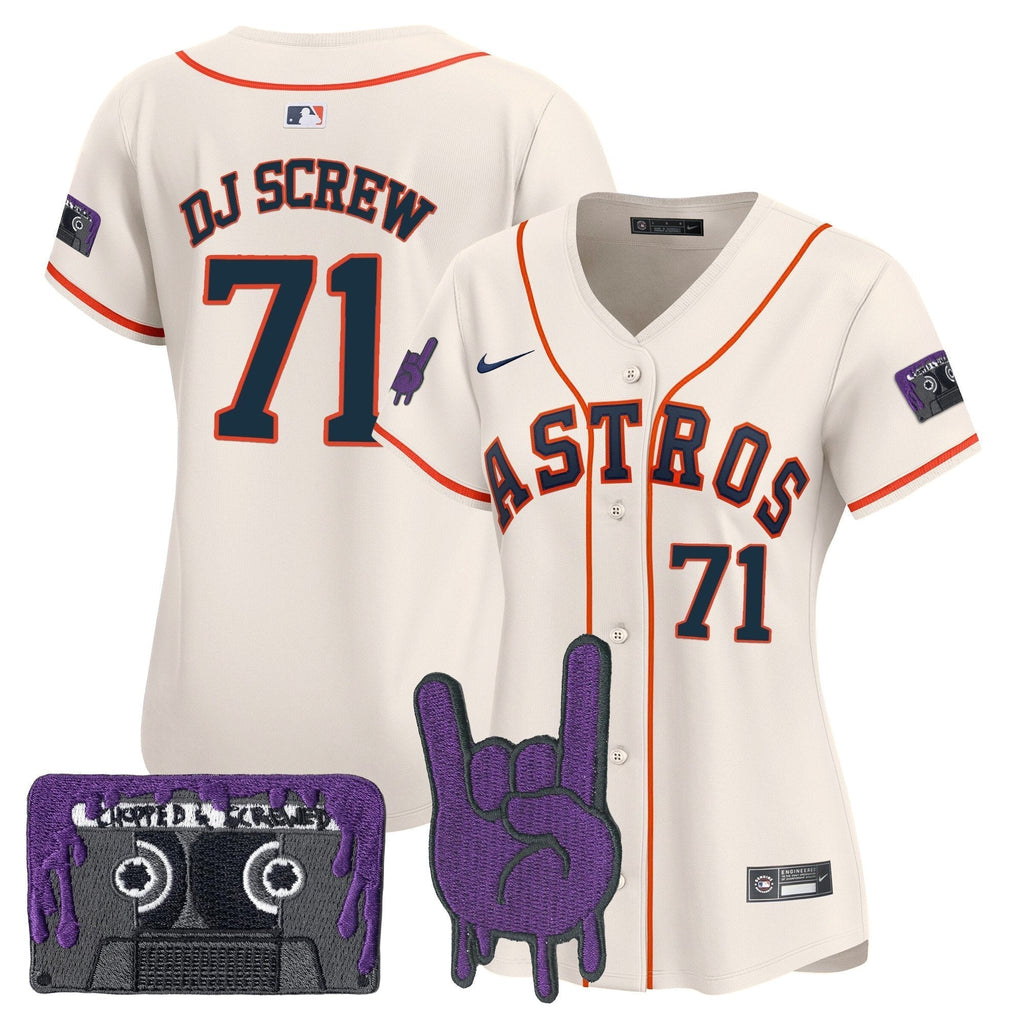 Women's HOU DJ Screw Patch Vapor Premier Limited Jersey - All Stitched