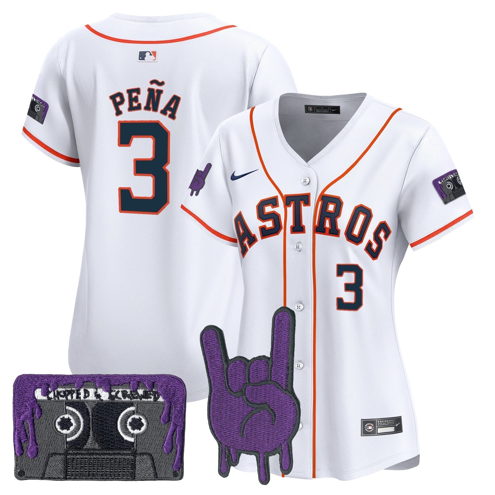 Women's HOU DJ Screw Patch Vapor Premier Limited Jersey - All Stitched