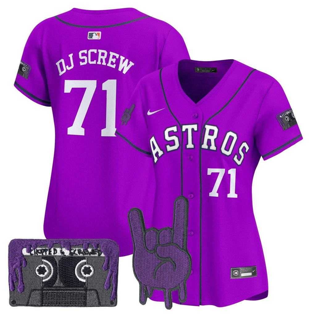 Women's HOU DJ Screw Patch Vapor Premier Limited Jersey - All Stitched