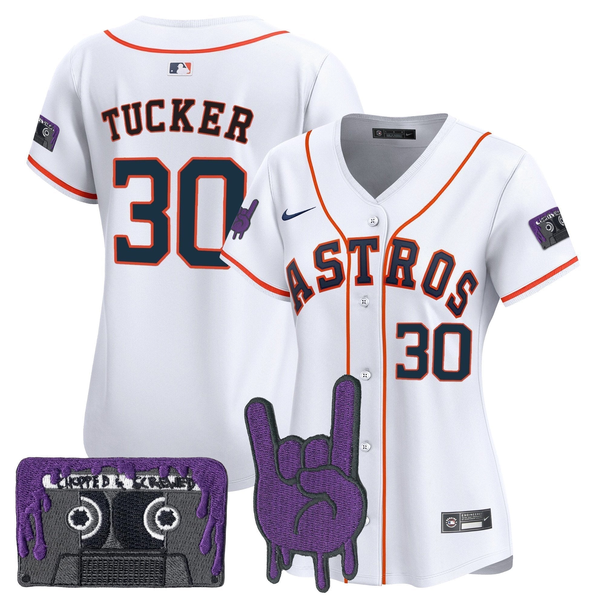 Women's HOU DJ Screw Patch Vapor Premier Limited Jersey - All Stitched