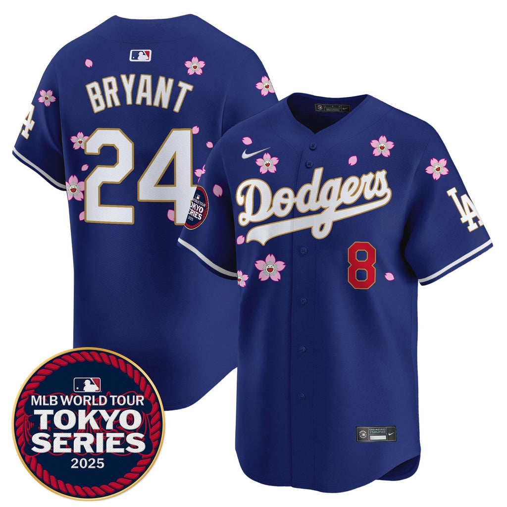 Dodgers Tokyo Series 2025 Gold Trim Vapor Premier Limited Jersey - Stitched