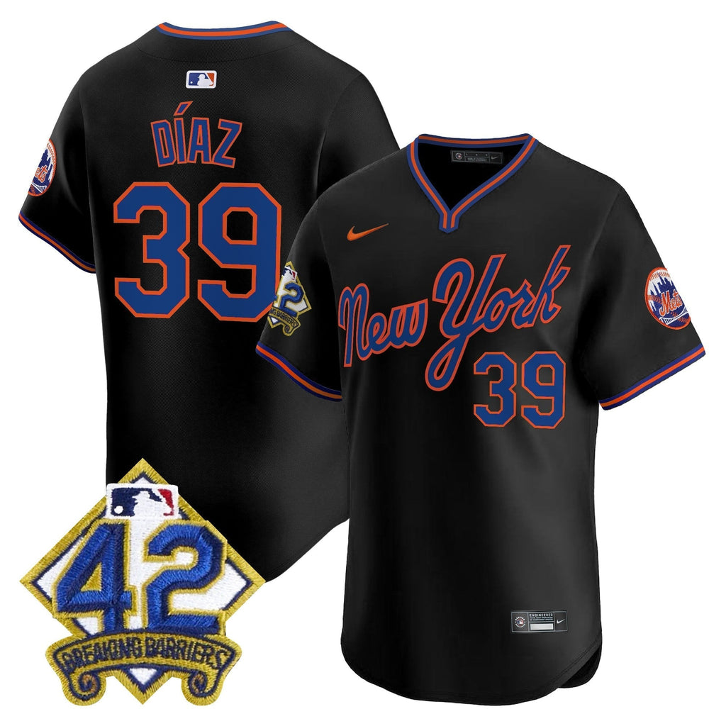 NYM 2025 Jackie Robinson Patch Road Alternate Jersey â€“ All Stitched