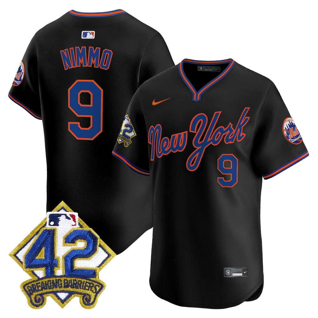 NYM 2025 Jackie Robinson Patch Road Alternate Jersey â€“ All Stitched