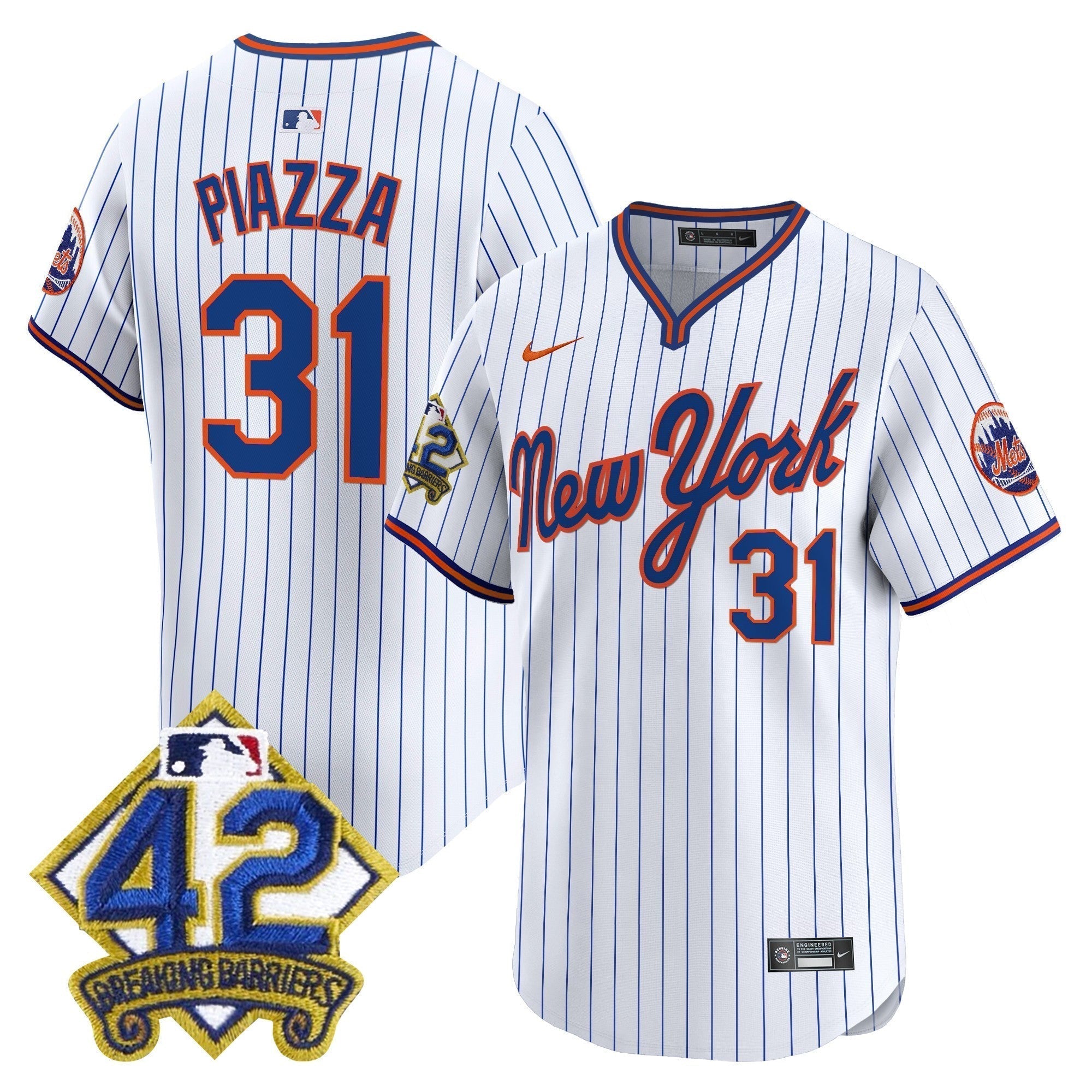 NYM 2025 Jackie Robinson Patch Road Alternate Jersey â€“ All Stitched