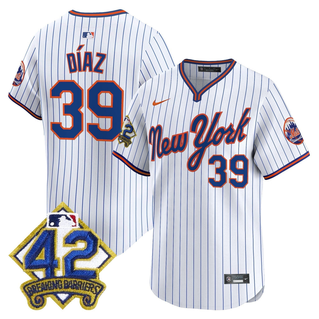 NYM 2025 Jackie Robinson Patch Road Alternate Jersey â€“ All Stitched