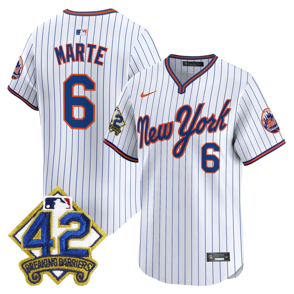 NYM 2025 Jackie Robinson Patch Road Alternate Jersey â€“ All Stitched