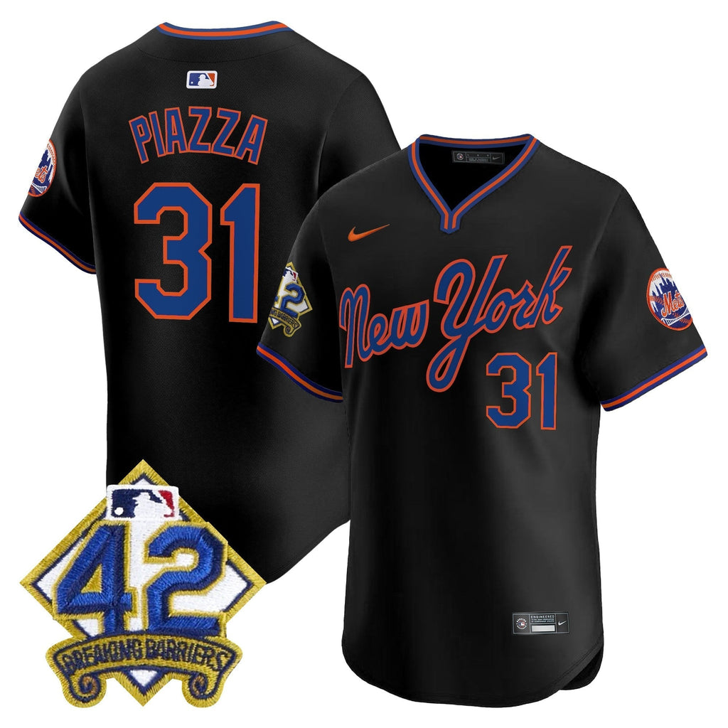 NYM 2025 Jackie Robinson Patch Road Alternate Jersey â€“ All Stitched