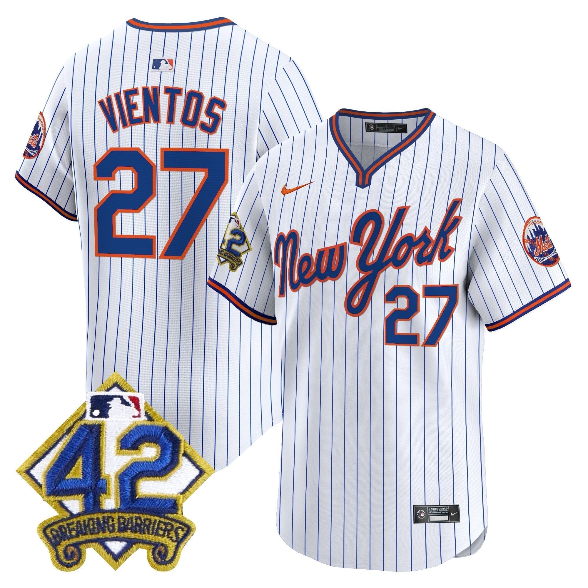 NYM 2025 Jackie Robinson Patch Road Alternate Jersey â€“ All Stitched