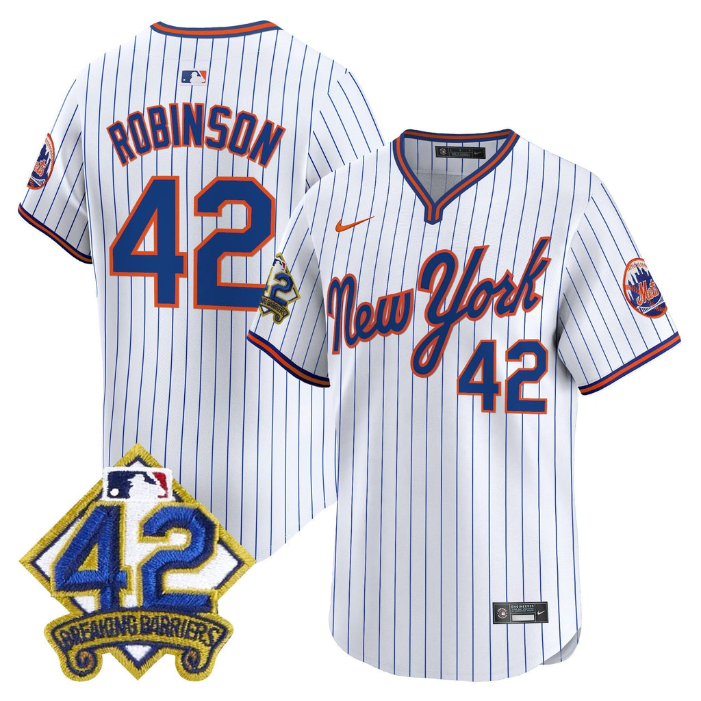NYM 2025 Jackie Robinson Patch Road Alternate Jersey â€“ All Stitched