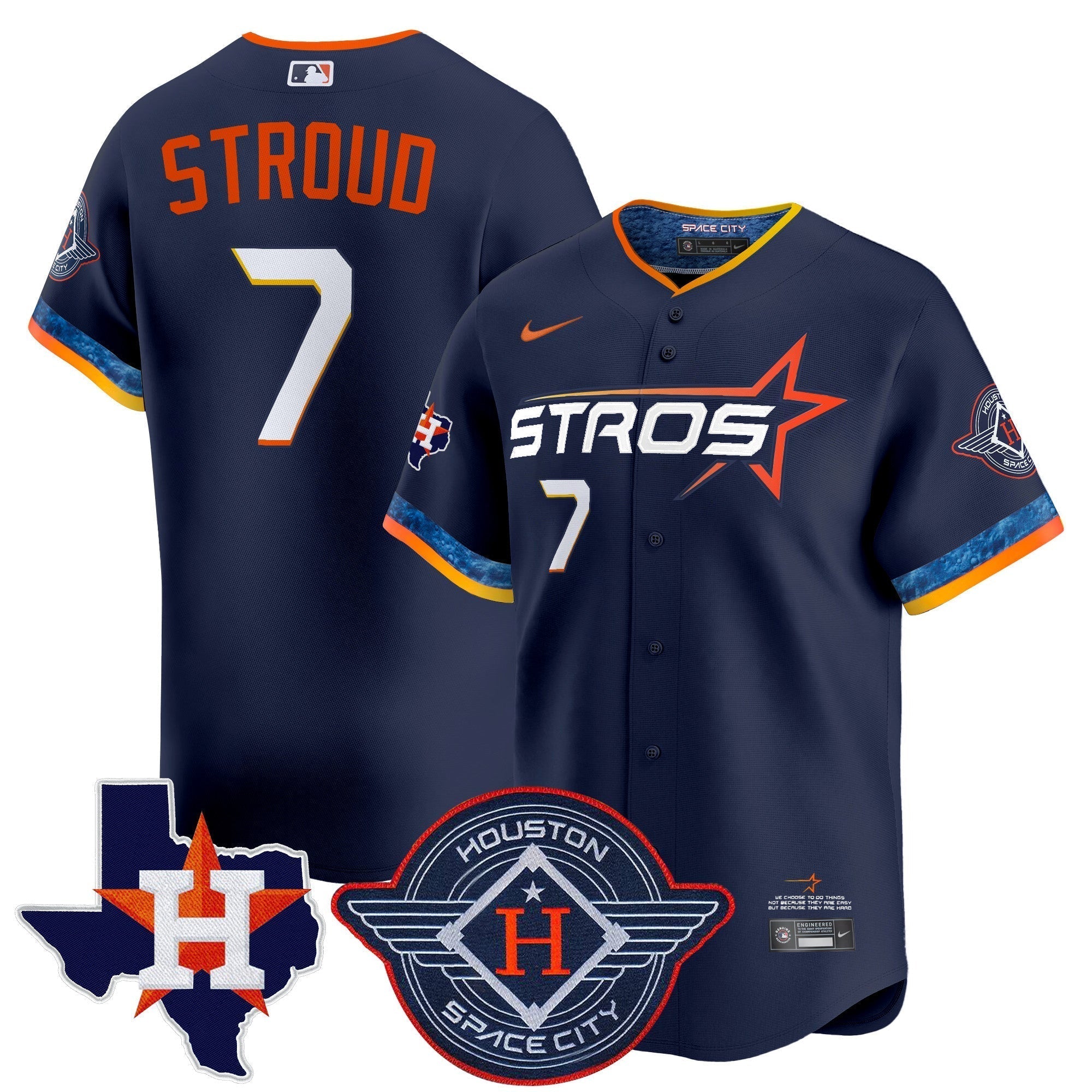 HOU 2025 City Connect Texas Patch Vapor Premier Limited Jersey - All Stitched