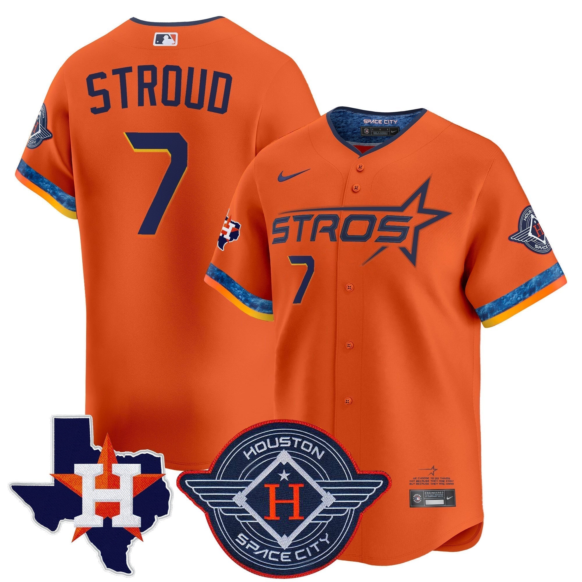 HOU 2025 City Connect Texas Patch Vapor Premier Limited Jersey - All Stitched