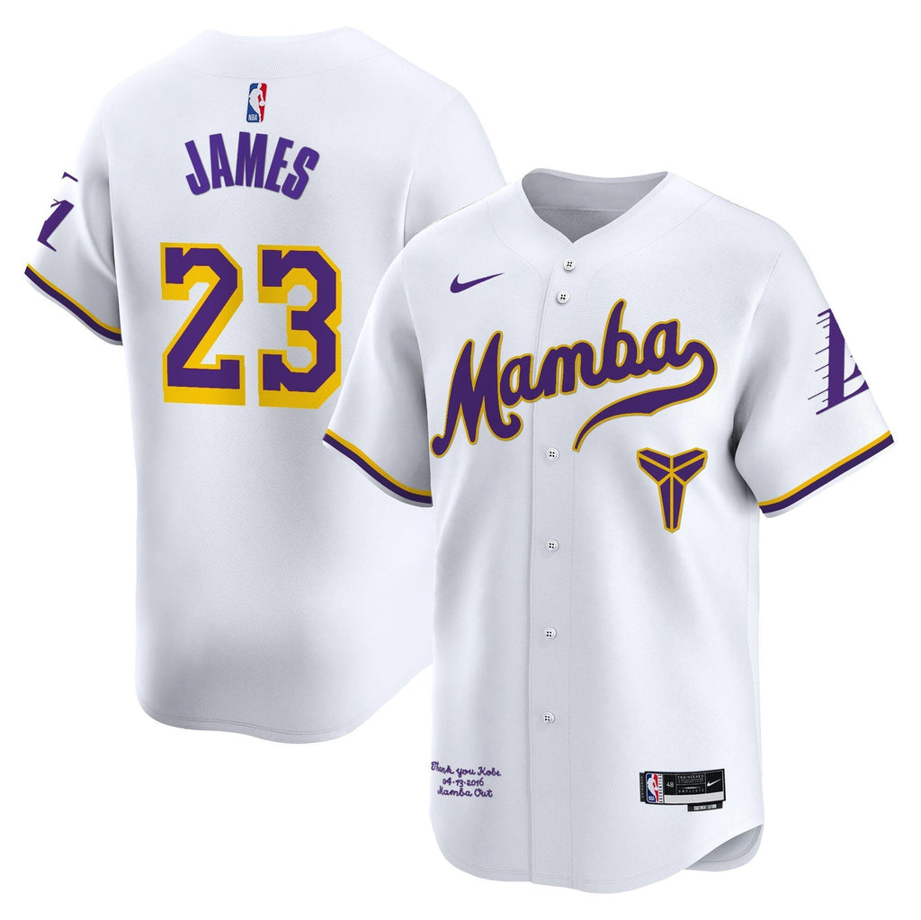 LAL Kobe Bryant Mamba Vapor Baseball Jersey - All Stitched