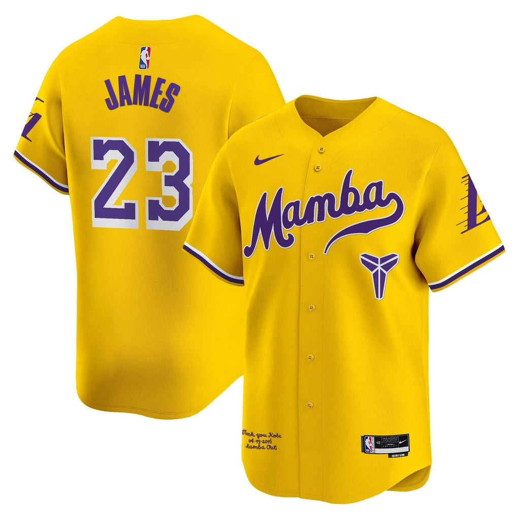 LAL Kobe Bryant Mamba Vapor Baseball Jersey - All Stitched