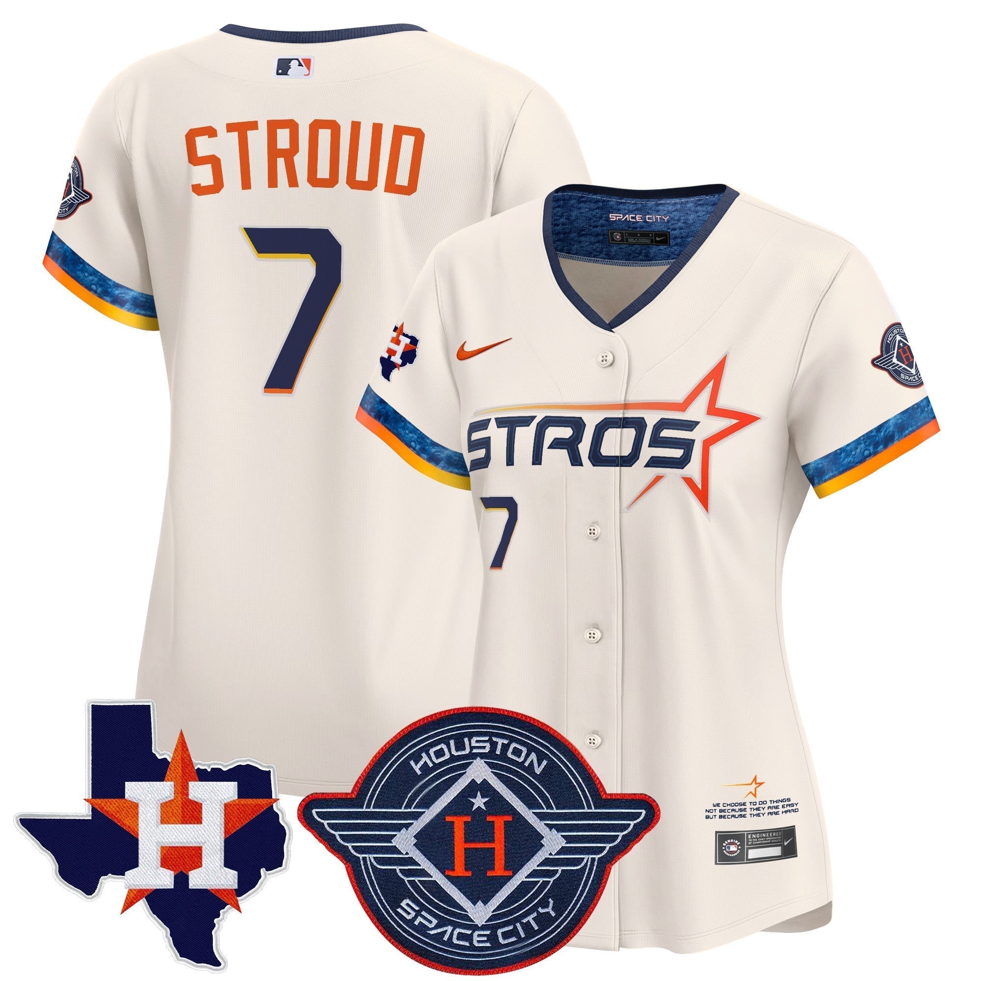 Women's HOU 2025 City Connect Texas Patch Vapor Premier Limited Jersey - All Stitched