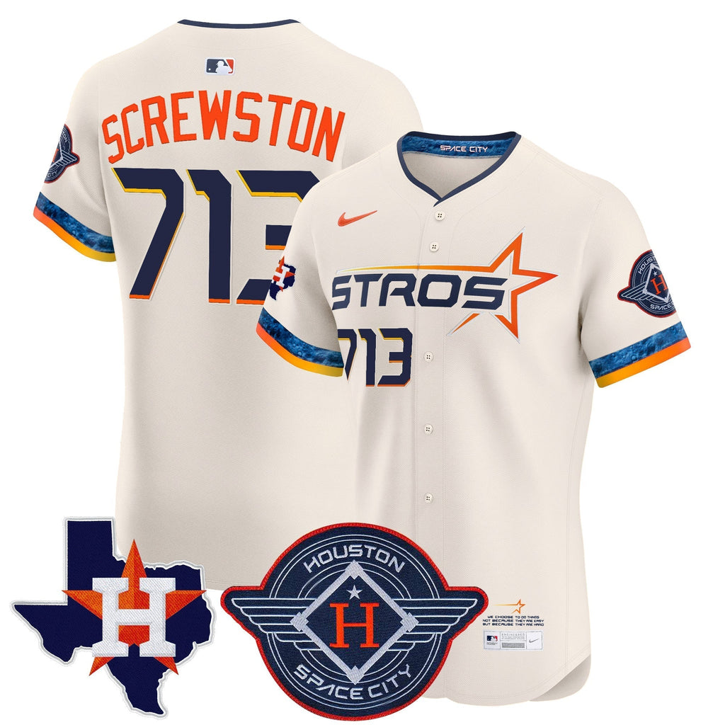 HOU 2025 City Connect Texas Patch Vapor Premier Elite Jersey - All Stitched
