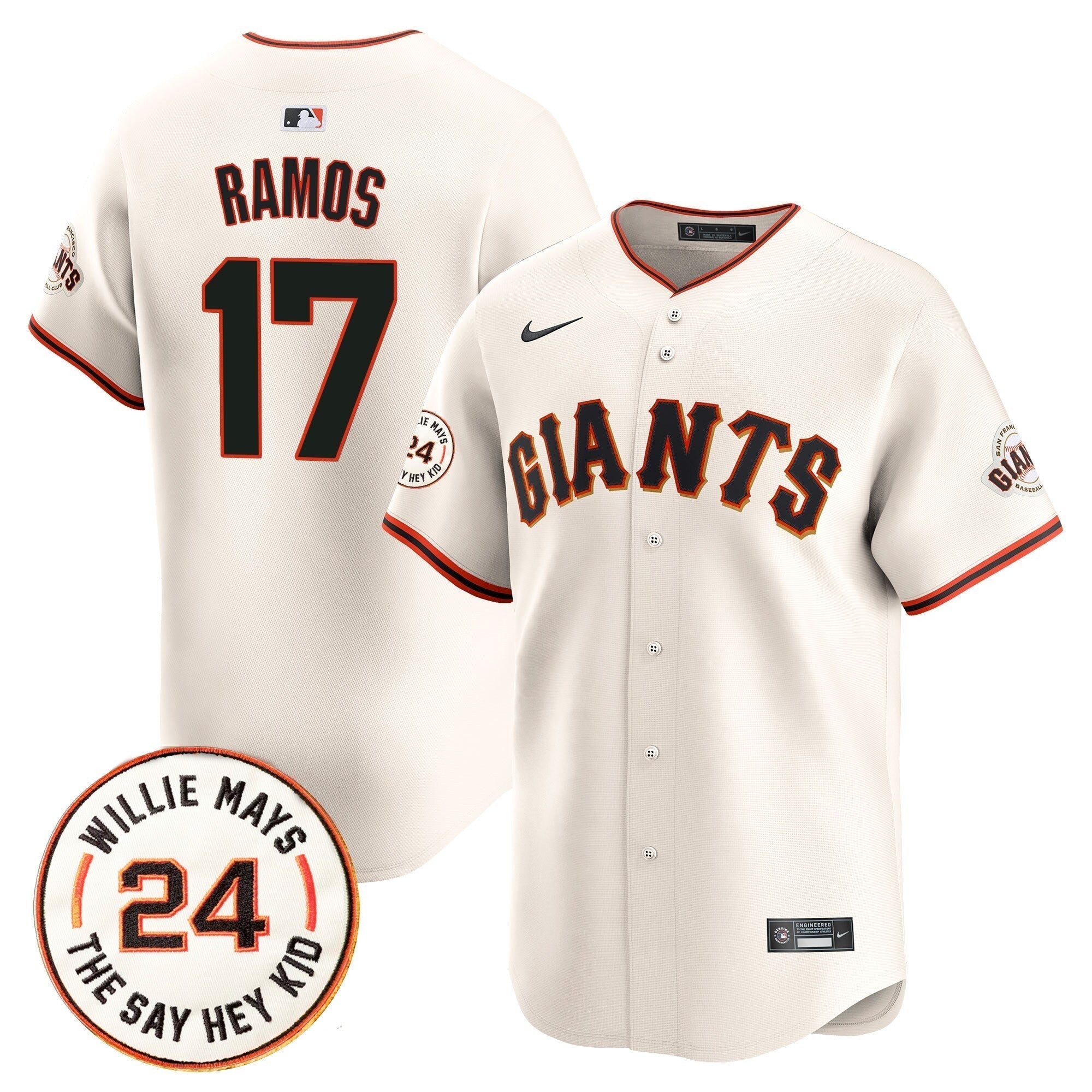 SF 2025 Willie Mays Patch Vapor Premier Limited Men Jersey - All Stitched