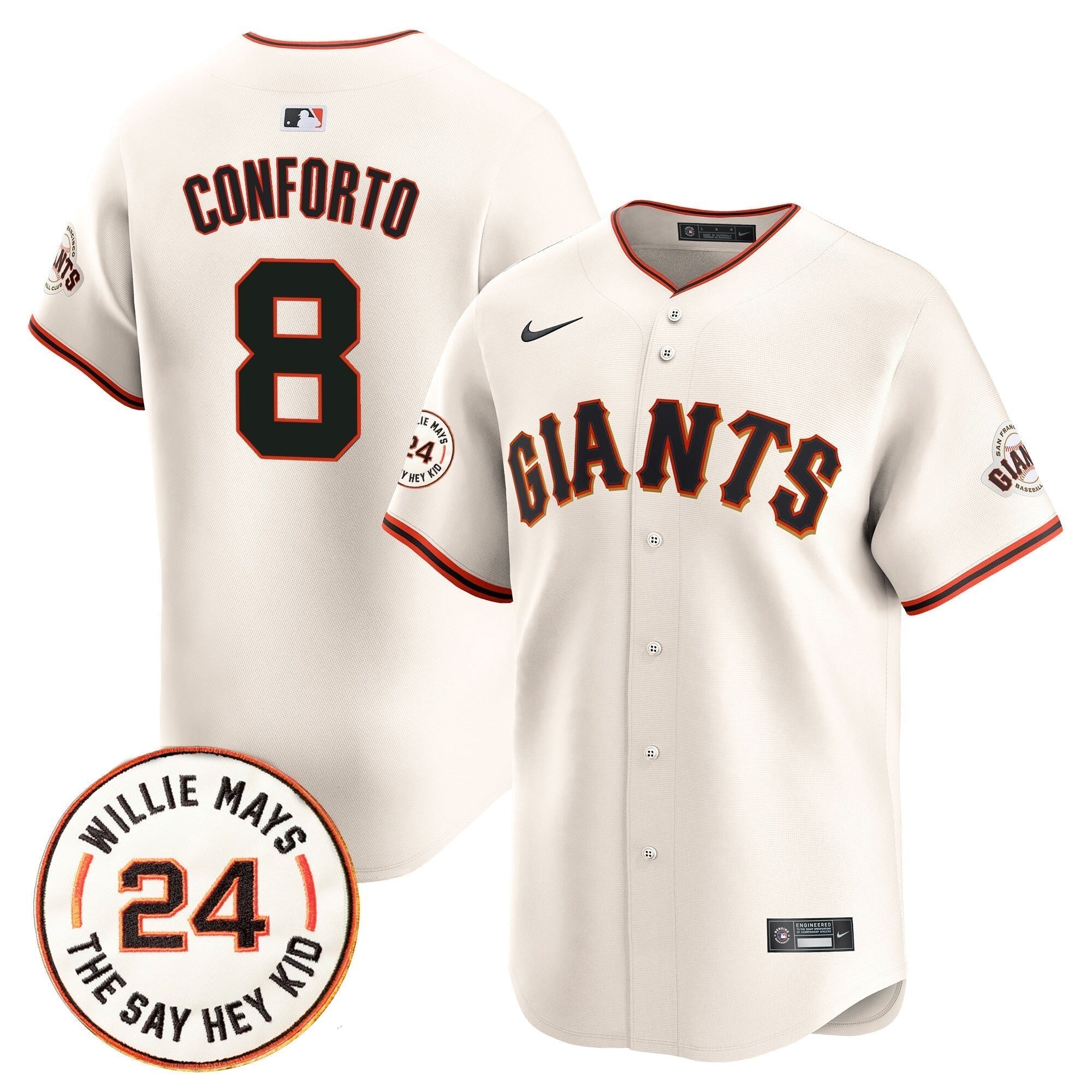 SF 2025 Willie Mays Patch Vapor Premier Limited Men Jersey - All Stitched