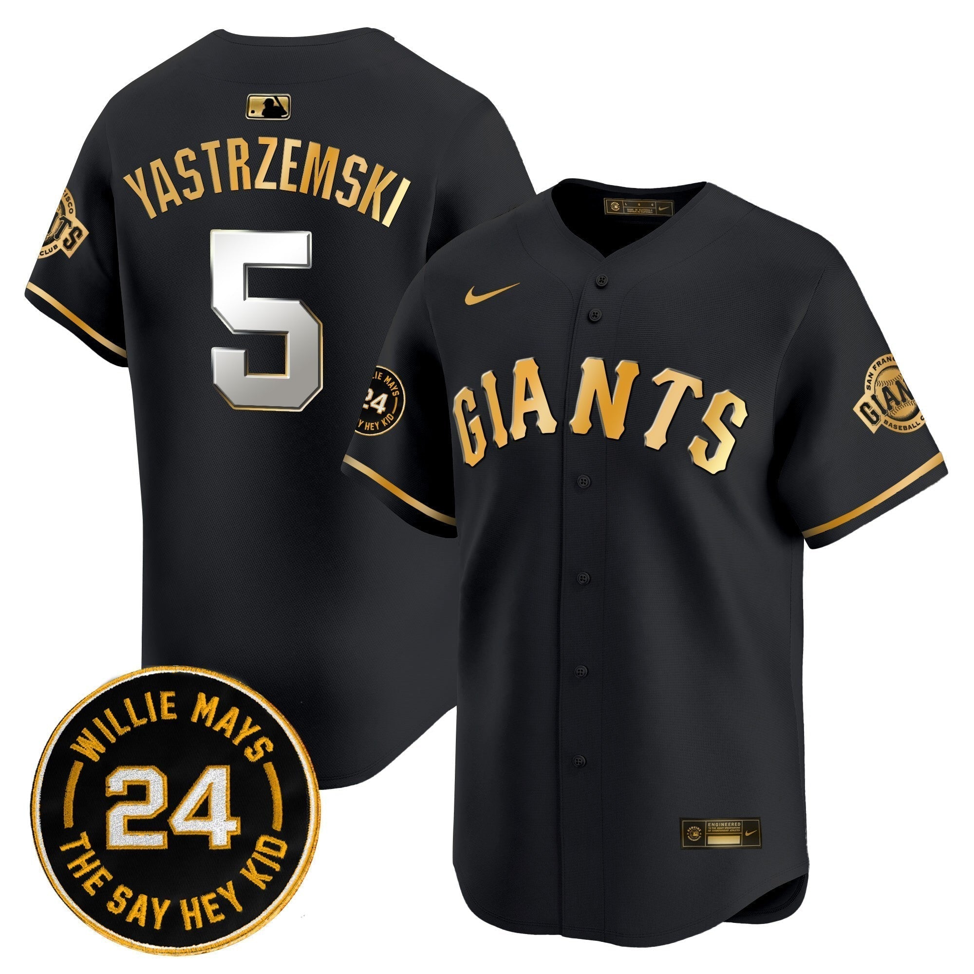 SF 2025 Willie Mays Patch Vapor Premier Limited Men Jersey - All Stitched