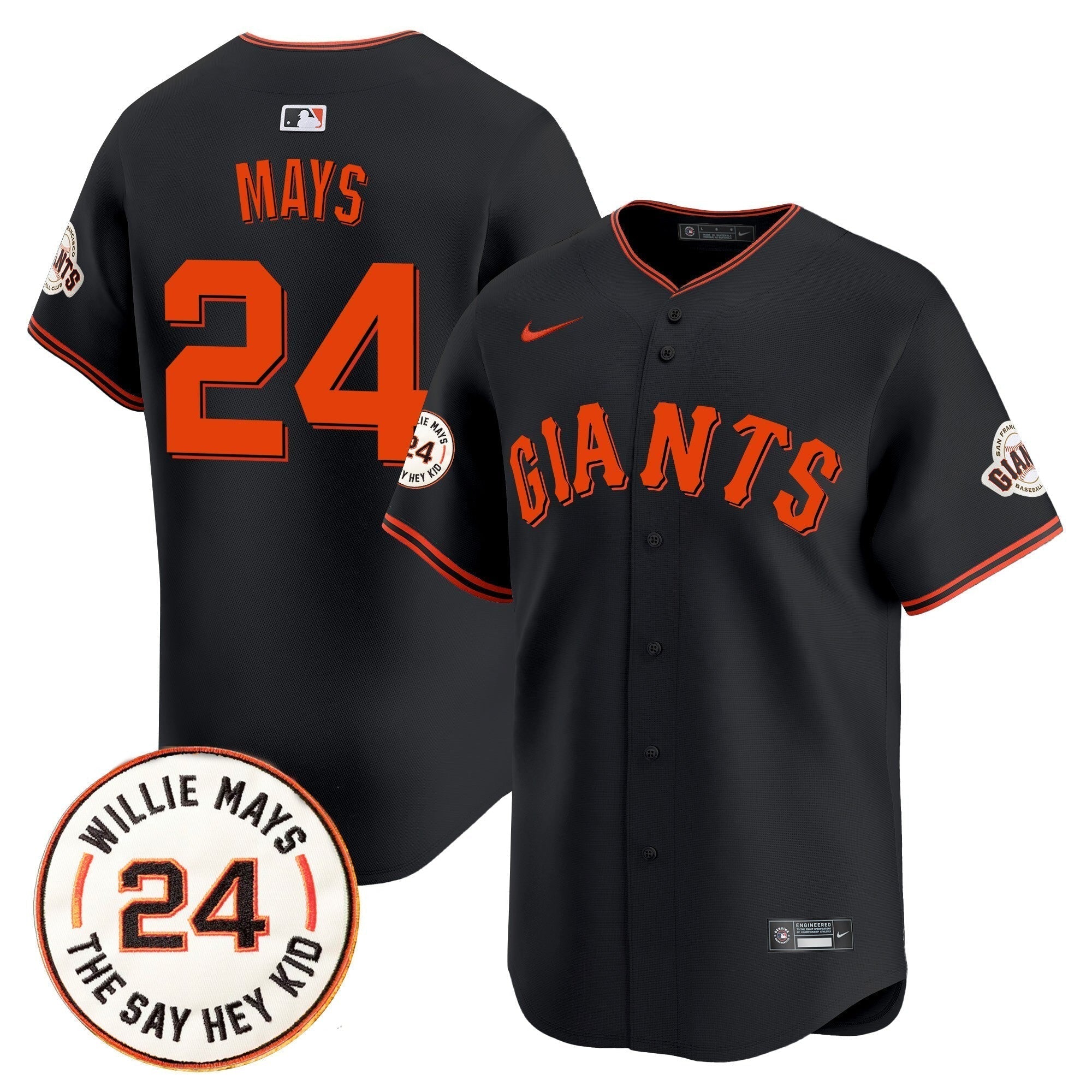 SF 2025 Willie Mays Patch Vapor Premier Limited Men Jersey - All Stitched